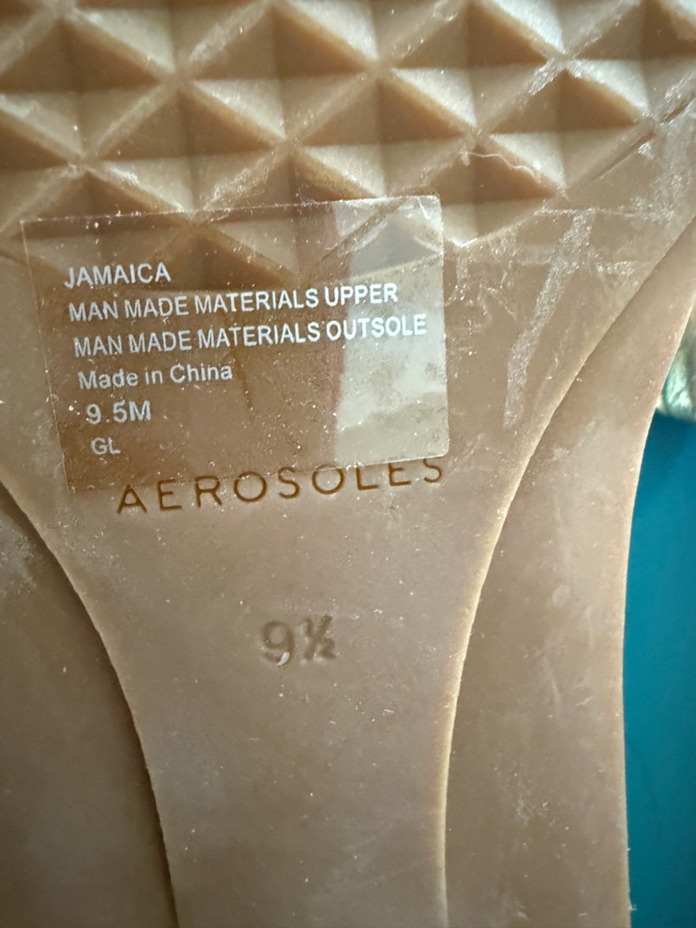 AEROSOLES Metallic Gold Ruched Slide Sandals - Picture 5 of 5